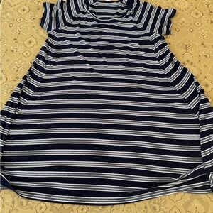 Old Navy Navy and White Striped Short Sleeve Tee